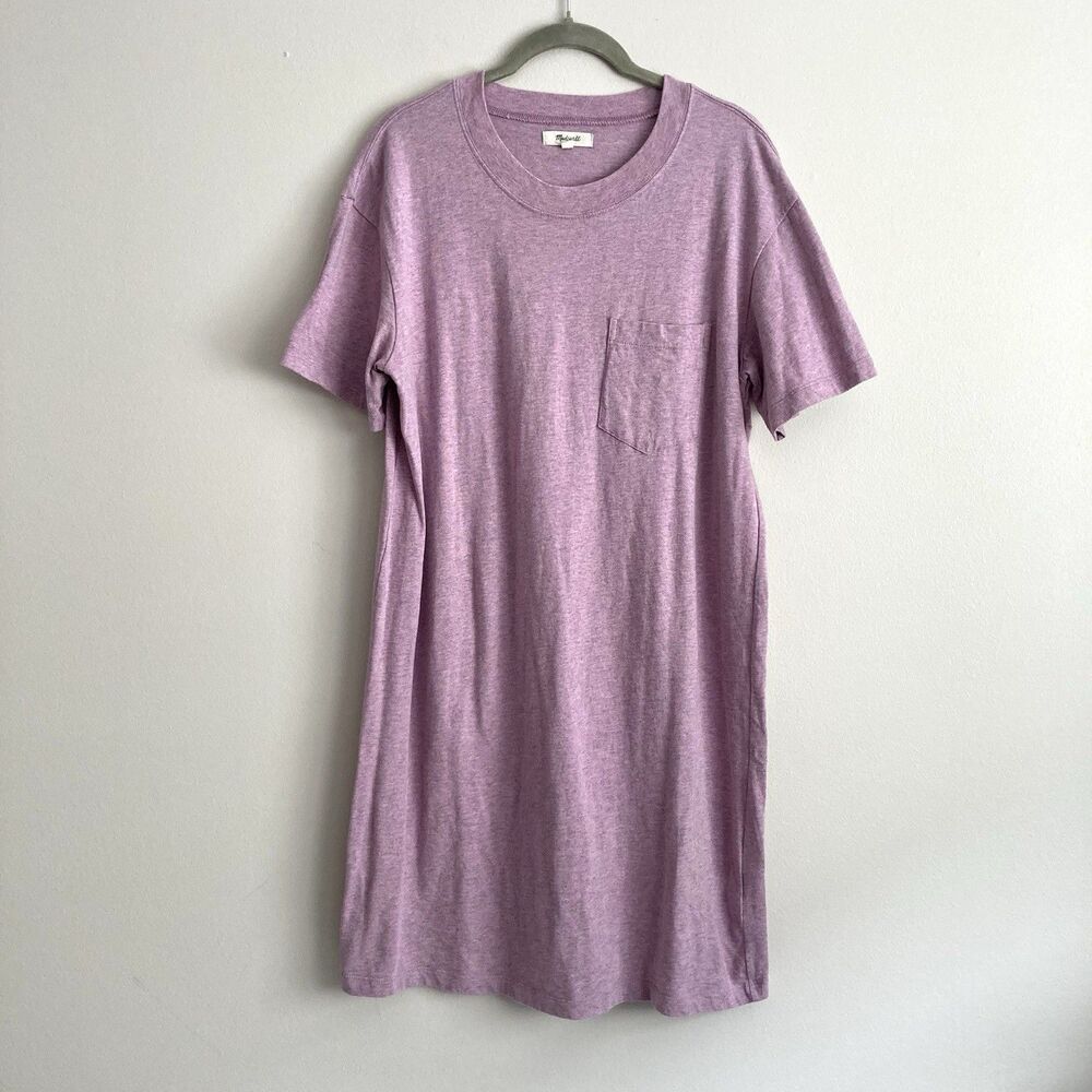 Madewell 100% Cotton Purple Short Sleeve T Shirt Tee Mini Dress Size Medium